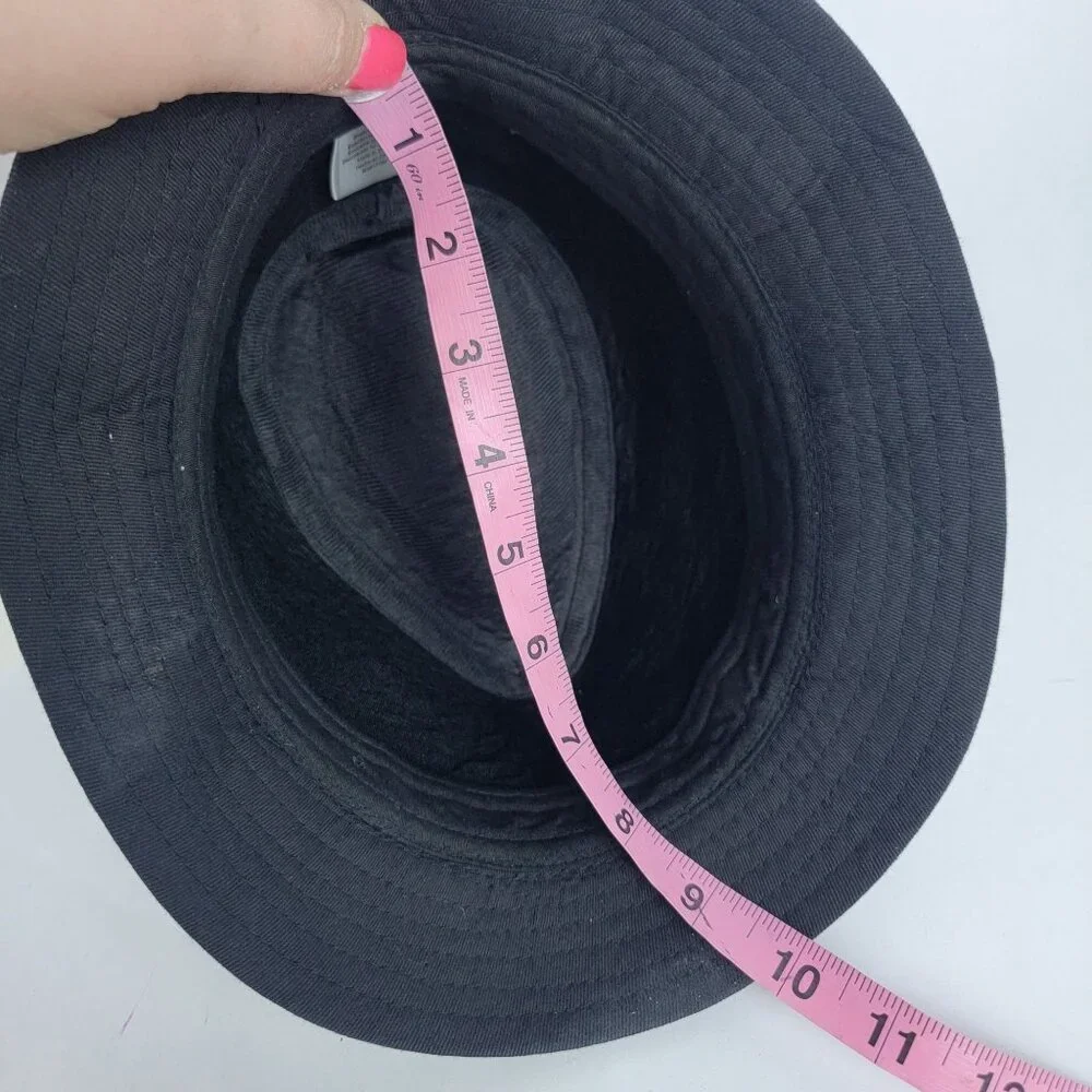 Mens Black Short‎ Brimmed Fedora Hat Cap Edgy Punk Skull Androgynous